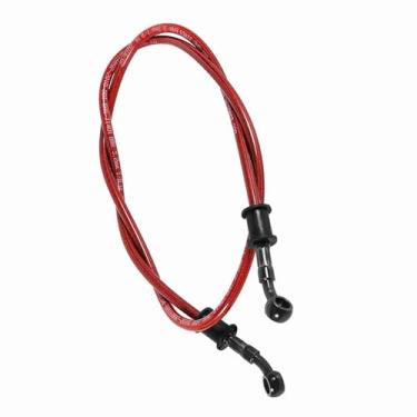 Imagem de Cosiki Durável 50cm-120cm Motocicleta Trançado Aço Freio Embreagem óleo Mangueira Linha Tubo para Alta Sensibilidade de Frenagem, 10mm Banjo Diâmetro (1200 mm)