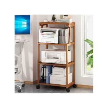 Imagem de KEG801302 Suporte de madeira para escritório, suporte de copiadora multicamadas, armazenamento de escritório, mesa de impressora multifuncional
