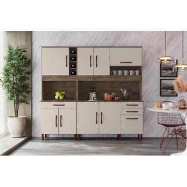 Imagem de Cozinha Completa Armário E Balcão 9 Portas 3 Gavetas 4 Prateleiras e A