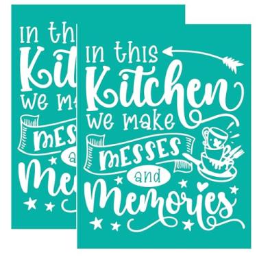 Imagem de BAOFALI 2 peças de estêncil de serigrafia, impressão de tela de seda autoadesiva reutilizável, para decoração/impressão em madeira/tecido/parede/copo/placa/vidro/papel, padrão de decorações de Natal