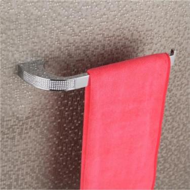 Imagem de Conjunto de ferragens de banheiro de cristal, gancho de roupão, toalheiro, prateleira de barra, suporte de escova de dentes, acessórios de banheiro dourado/cromado, toalheiro Chorme