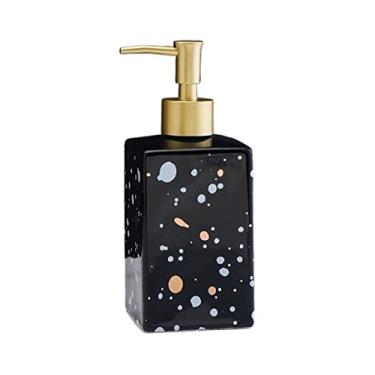 Imagem de Dispensador de sabão líquido para cozinha, 450 ml, frasco dividido, xampu, gel de banho, dispensador de sabão de cerâmica para banheiros, cozinhas, hotéis, dispensadores de garrafas de bomba