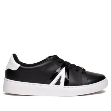 Imagem de Tênis Feminino Vizzano Recortes Laterais Preto/Branco, Preto, Branco, 