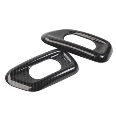 Imagem de Compatível com jeep wrangler 2010~2017 acessórios do carro maçaneta da porta interruptor de bloqueio botão capa adesivos fibra carbono decoração quadro guarnição