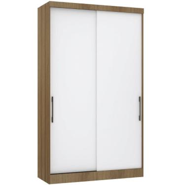 Imagem de Guarda Roupa Modulado 134,50cm 2 Portas De Correr Paris Luciane Móveis Avelã Pf Com Branco Pf