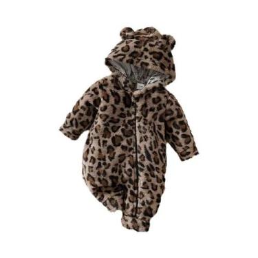 Imagem de Fantasia De Macacão Infantil Marrom Com Estampa De Leopardo Para Menin