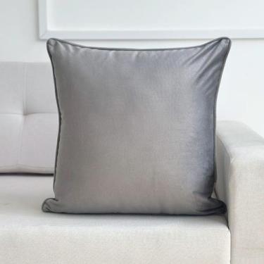 Imagem de Capa de Almofada Veludo Decorativa 45x45 Cinza Claro - AMOFADAS