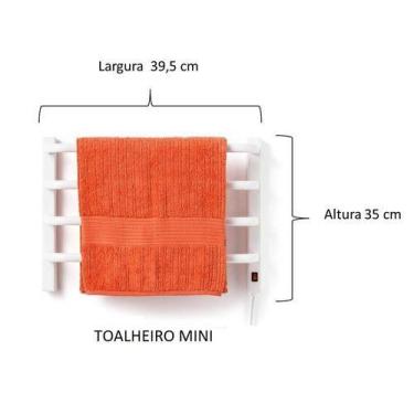Imagem de Aquecedor Toalhas Térmico Branco Mini Pequeno 110v Direito - Flape