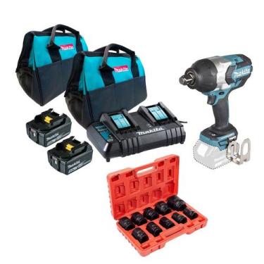 Imagem de Chave de Impacto Makita 18v 1050 N.m Dtw1001z + 2 baterias de 5,0 Ah +