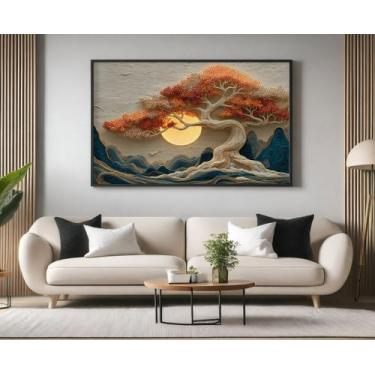 Imagem de Quadros Decorativos com Moldura Árvore da Vida Dourada para Sala Quart