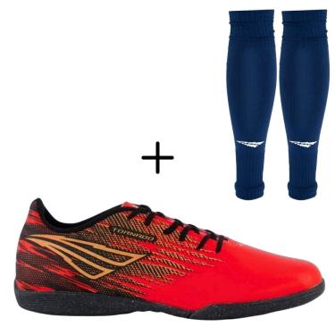 Imagem de Kit 01 Chuteira Futsal Penalty Tornado Antiderrapante+01 Meião Canelito Penalty Storm (Meião Sem Pé)