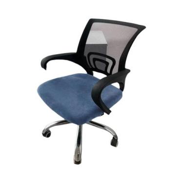 Imagem de Capa De Cadeira De Escritório Em Veludo Elástico Universal Para Cadeir