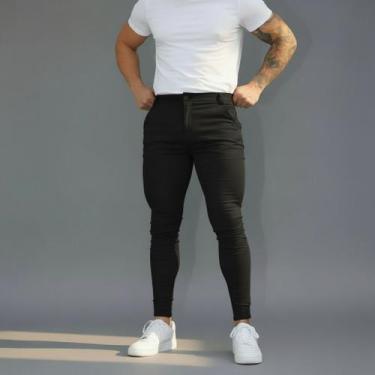 Imagem de Calça Social Masculina Bengaline Com Elastano Slim Premium - Volgue, P