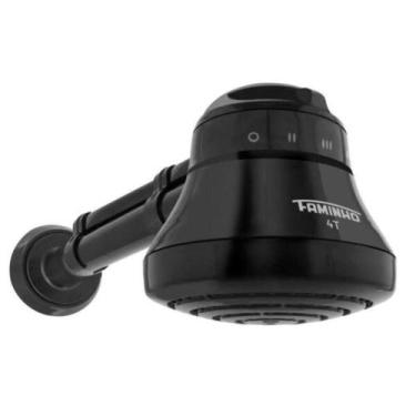 Imagem de Chuveiro Ducha Faminho Black Fame 4t Com Cano Voltagem 6800W 220V - FA