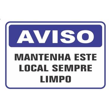 Imagem de Placa Aviso Mantenha Este Local Limpo Sinalização 20x30cm