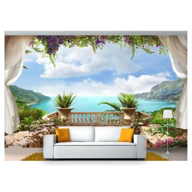 Imagem de Papel De Parede Paisagem Digital Varanda Praia  Dah17