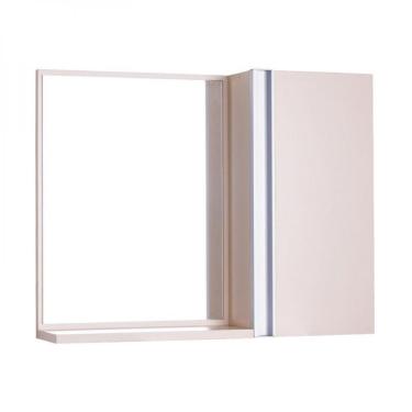 Imagem de Espelho para Banheiro com Armário Bege Claro Barra Vertical