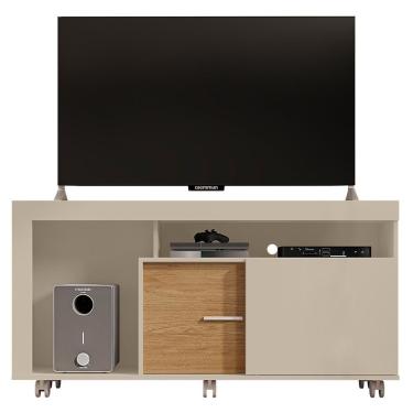 Imagem de Rack Bancada Prince Até 50 Polegadas 2 Portas Bege Caemmun