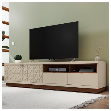 Imagem de Conjunto Sala De Estar Rack Bancada Mesa Renda Caemmun