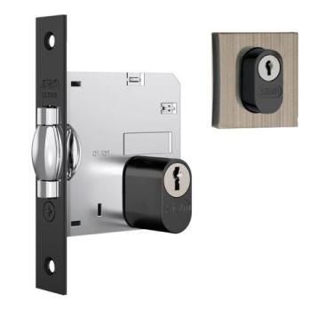 Imagem de Fechadura 1005 Antique com Cilindro Oval e Roseta Quadrada Stam