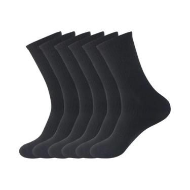 Imagem de Meias Masculinas De Algodão Respirável, 12 Pares, Preto, Branco, Macio