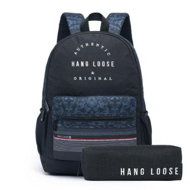 Imagem de Mochila Bolsa Reforçada Notebook Escolar Unissex Estojo - Hang Loose