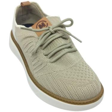 Imagem de Tênis Molekinho Menino Casual em Tecido Knit Confortável, Areia, Branc