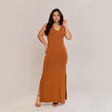Imagem de Vestido Longo Feminino Casual Viscolycra Premium Com Fenda-Feminino