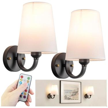 Imagem de Conjunto de Luminária de Parede Sem Fio com 2 Peças, Estilo Retrô, Carregamento USB e 7...
