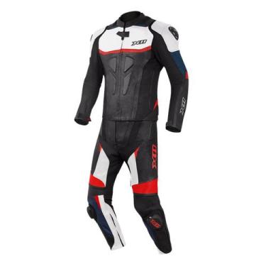 Imagem de Macacao x11 motociclista speed 2 pecas masculino couro pista, P
