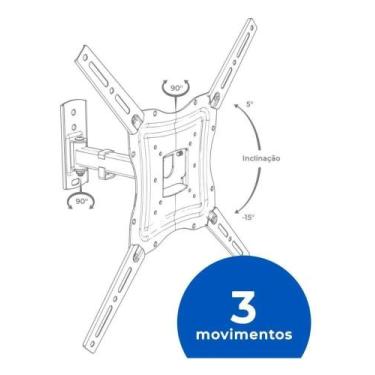Imagem de Suporte De Parede Articulado Para Smart Tv Led Oled E Qled C - Congrat