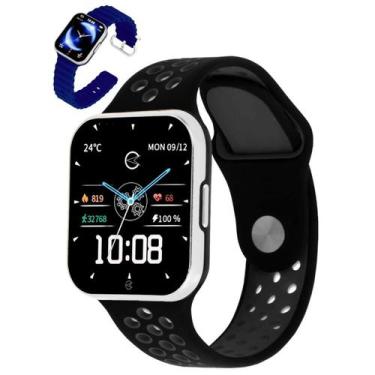 Imagem de Relogio Champion SmartWatch C066 Azul e Preta Furos Cinza 2 Pulseiras 