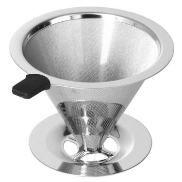 Imagem de Coador Café Médio Aço Inox Micro-malha Sem Filtro de Papel - Kadê