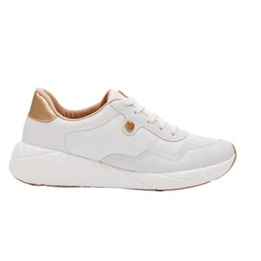 Imagem de Tênis Modare Ultraconforto Casual Feminino Branco Dourado