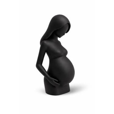 Imagem de Escultura Mãe Grávida Dia das Mulheres Mães Bebê Mulher Amor Cor:Preto