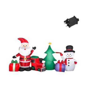 Imagem de Decoração De Natal Inflável De Papai Noel E Boneco De Neve De 8.9FT Co