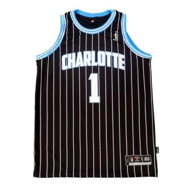 Imagem de Regata Basquete Masculina M10 Slam Charlotte, Preto, M
