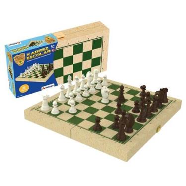 Imagem de Jogos Tabuleiro Em Madeira Xadrez Escolar Jogo Oficial Com Peças - Xal
