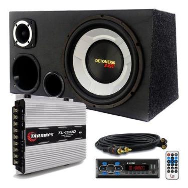 Imagem de Caixa Trio Detoner Bass + Radio Bluetooth + Modulo Taramps
