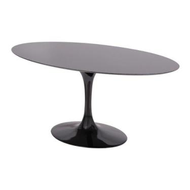 Imagem de Mesa Saarinen Oval São Gabriel 160x90cm - Base Preta - MGSAARINEN