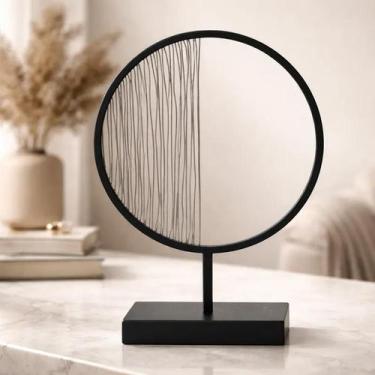 Imagem de Enfeite De Metal Decorativo De Mesa Com Base Preto E Prata - Espressio