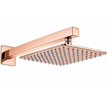 Imagem de Ducha Slim Quadrada 25x25cm. Rose Gold Brilhante - Sollux