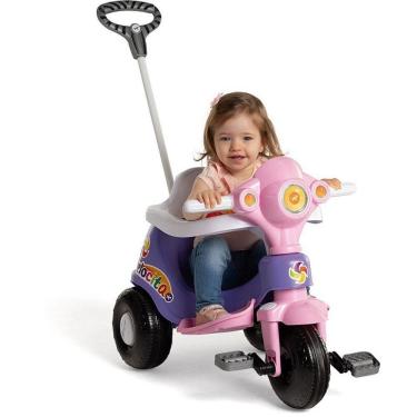 Imagem de Veículo para Bebê Velocita 2 em 1 com Som Aro Protetor e Empurrador Lilás Calesita Brinquedos