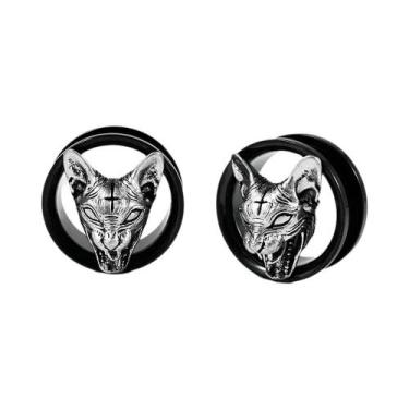 Imagem de Alargadores De Orelha Gótico Punk Com Design De Esqueleto, Cobra, Fant