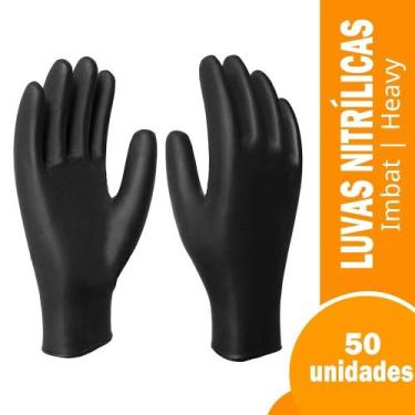 Imagem de Luva imbat procedimento nitrilica preto heavy tamanho 10 extra grande 