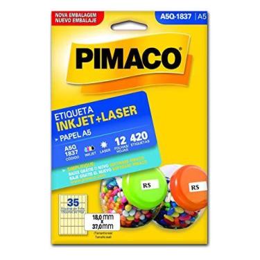 Imagem de Etiqueta A5 A5Q-1837 12 Fls 18,0 X 37,0 Mm - PIMACO