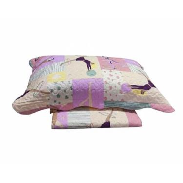 Imagem de Colcha Infantil Solteiro Patchwork Dupla Face Camesa Cor:Ginastica, Gi