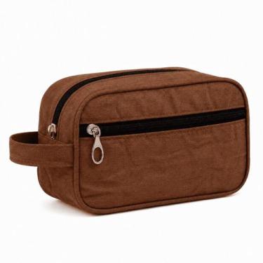 Imagem de Necessaire Impermeável Unissex em Poliéster com Zíper Metálico e Bolso