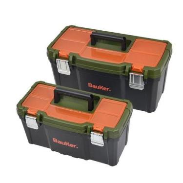 Imagem de Kit 2 Caixas Maletas Ferramentas Bauker Multiuso