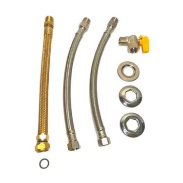 Imagem de Kit Flexíveis Komeco 1/2 x 1/2 x 3cm 40 cm para Aquecedor Gás Alta Res